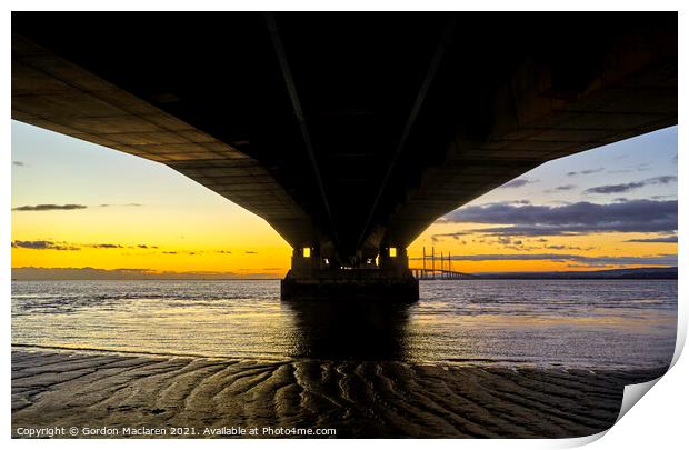 Severn Bridge Sunset Print by Gordon Maclaren