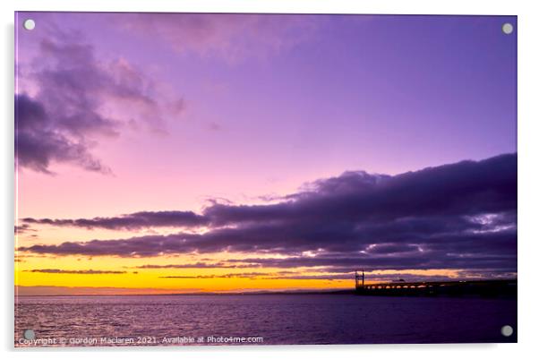 Glorious sunset over the Severn Bridge Acrylic by Gordon Maclaren
