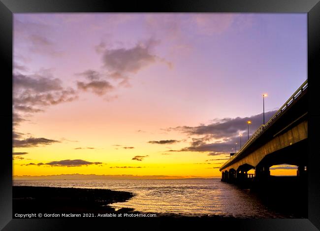 beautiful sunset over the prince of wales bridge Framed Print by Gordon Maclaren