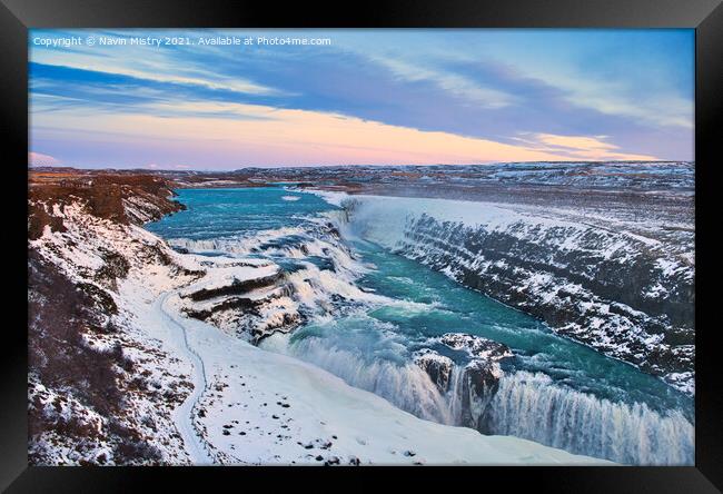 Gullfoss Falls, Iceland Framed Print by Navin Mistry
