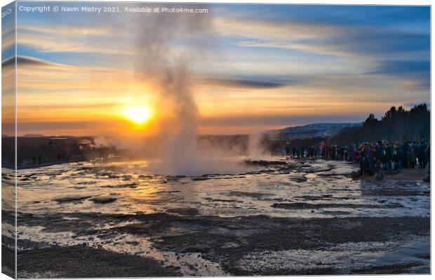 The Great Geysir, Iceland Canvas Print by Navin Mistry