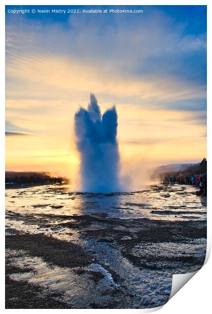 The Great Geysir, Iceland  Print by Navin Mistry