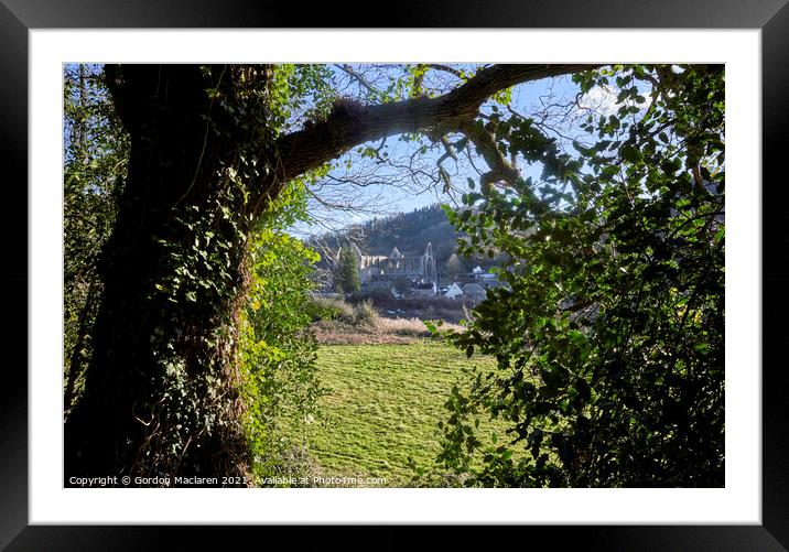 Tintern Abbey through the trees Framed Mounted Print by Gordon Maclaren