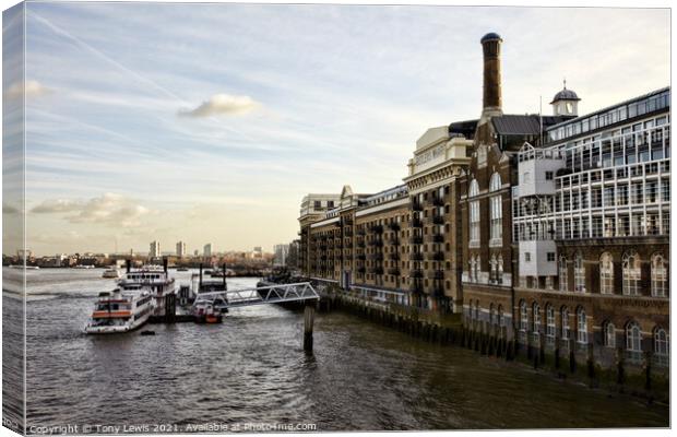 Butlers Wharf Canvas Print by Tony Lewis