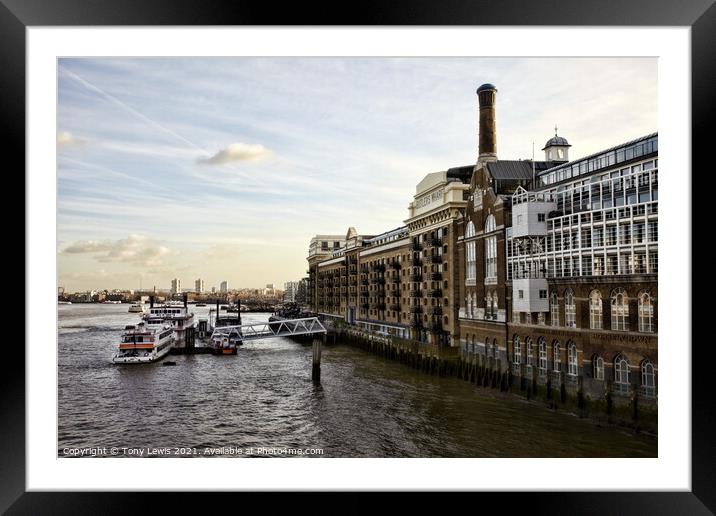 Butlers Wharf Framed Mounted Print by Tony Lewis