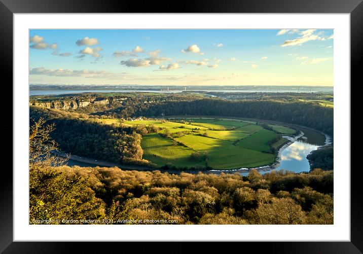 The River Wye winding through Chepstow Framed Mounted Print by Gordon Maclaren