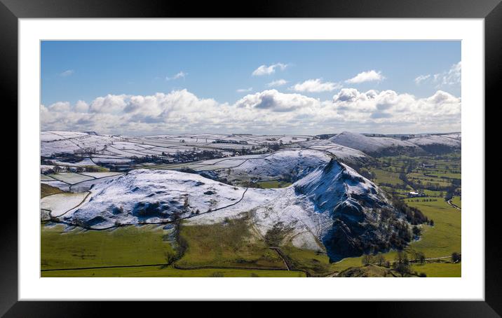 Snow Capped Parkhouse Hill Derbyshire Framed Mounted Print by Phil Durkin DPAGB BPE4
