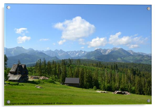 Tatra Mountains panorama Acrylic by Paulina Sator