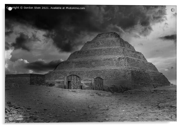Pyramid Storms - Saqqara Acrylic by Gordon Stein