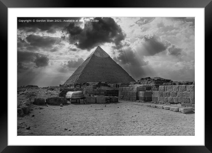 Pyramid Storms - Giza Framed Mounted Print by Gordon Stein