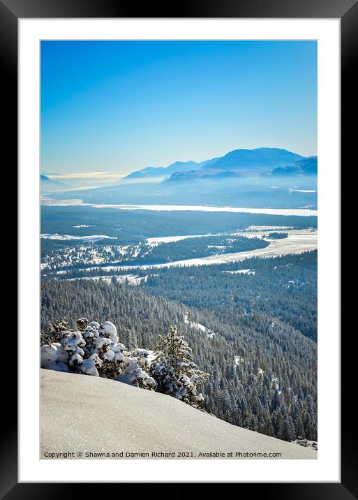 Fresh Snow on Mount Swansea British Columbia Canada Framed Mounted Print by Shawna and Damien Richard
