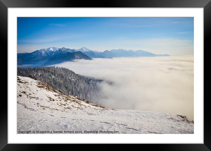 Above cloud inversion Swansea Mountain Rocky Mountains British C Framed Mounted Print by Shawna and Damien Richard