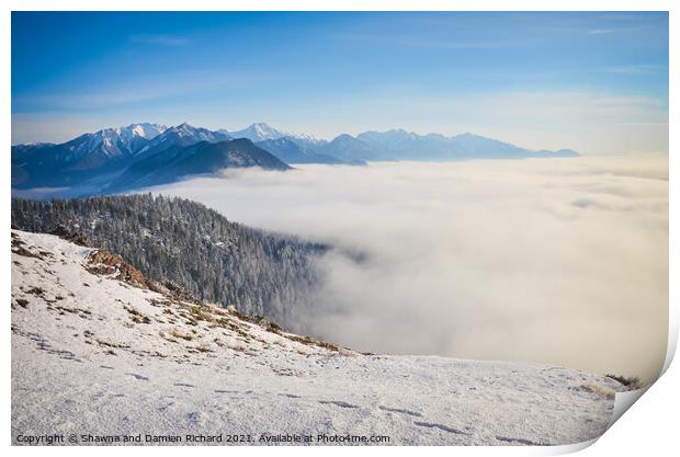 Above cloud inversion Swansea Mountain Rocky Mountains British C Print by Shawna and Damien Richard