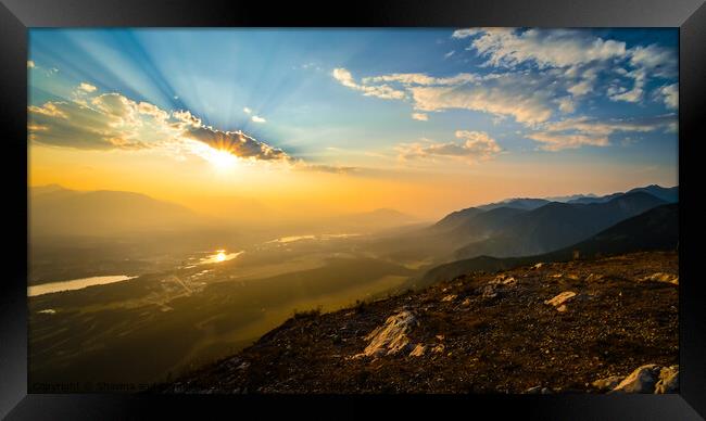 Mountain Sunset Canada Framed Print by Shawna and Damien Richard