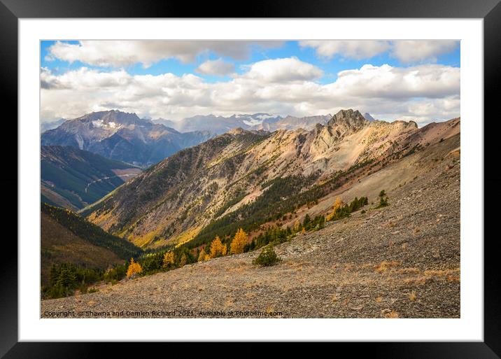 Brewer Creek Landscape in Fall, British Columbia Canada Framed Mounted Print by Shawna and Damien Richard
