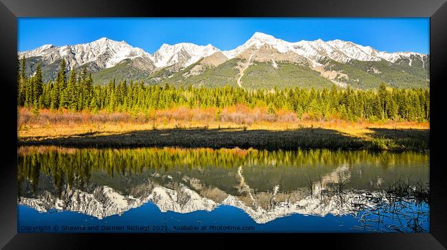Mitchell Mountain Range reflected in Dog Lake Kootenay National  Framed Print by Shawna and Damien Richard