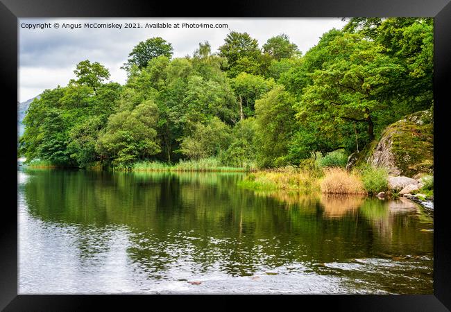 Grasmere summer reflections Framed Print by Angus McComiskey