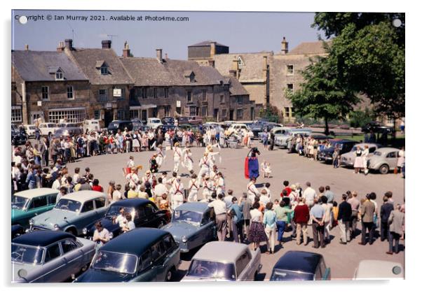 Morris dancers, Stow-on-the-Wold, 1963 Acrylic by Ian Murray