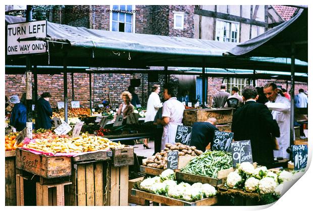 Street market, York, England, 1963 Print by Ian Murray