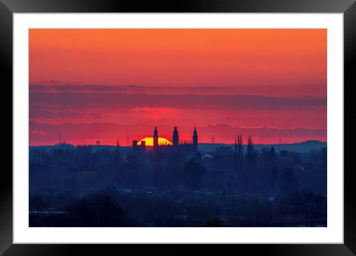 Sunrise over Cambridge, 13th April 2021 Framed Mounted Print by Andrew Sharpe