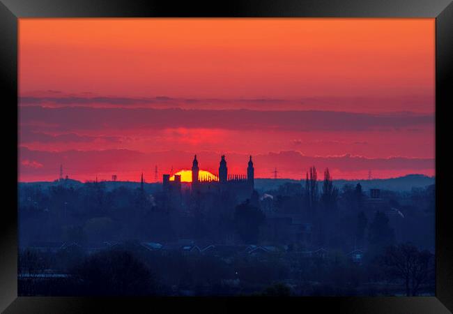 Sunrise over Cambridge, 13th April 2021 Framed Print by Andrew Sharpe