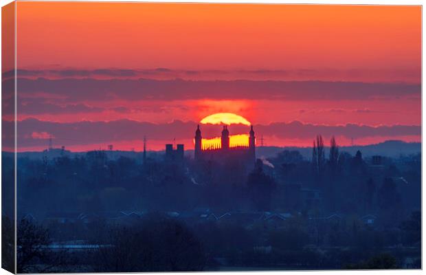 Sunrise over Cambridge, 13th April 2021 Canvas Print by Andrew Sharpe