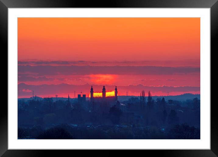 Sunrise over Cambridge, 13th April 2021 Framed Mounted Print by Andrew Sharpe