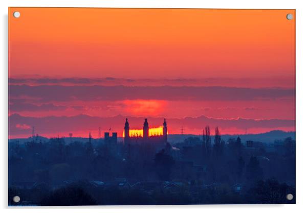 Sunrise over Cambridge, 13th April 2021 Acrylic by Andrew Sharpe