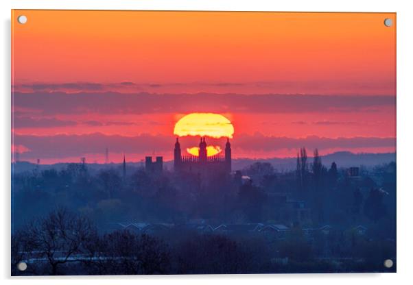 Sunrise over Cambridge, 13th April 2021 Acrylic by Andrew Sharpe