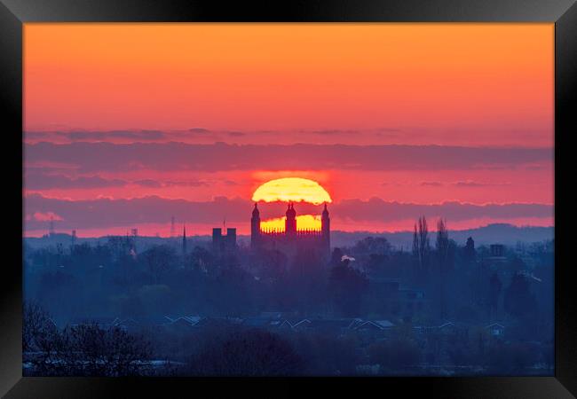Sunrise over Cambridge, 13th April 2021 Framed Print by Andrew Sharpe