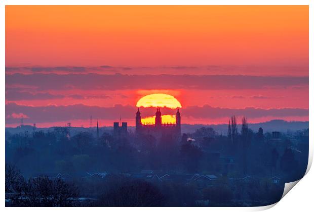 Sunrise over Cambridge, 13th April 2021 Print by Andrew Sharpe