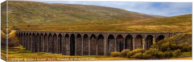 Ribblehead Viaduct Panoramic Canvas Print by Diana Mower