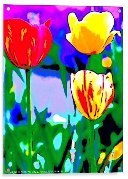 Abstract painting of Tulips Acrylic by john hill