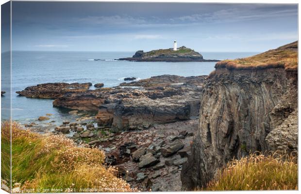 Godrevy Lighthouse, Cornwall Canvas Print by Jim Monk