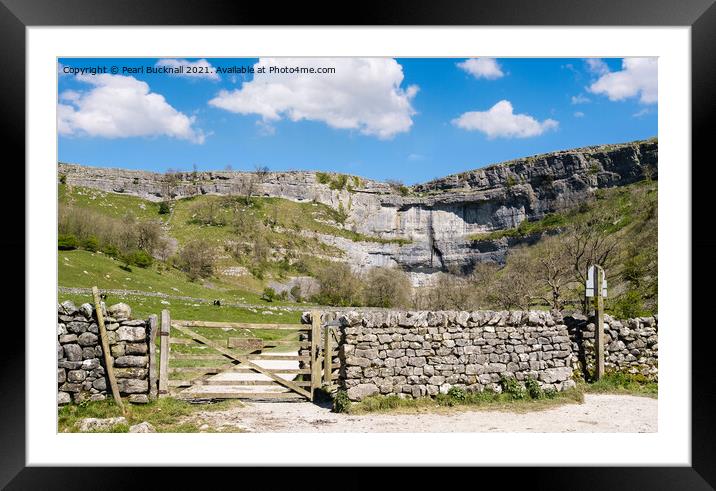 Pennine Way to Malham Cove in Yorkshire Dales Framed Mounted Print by Pearl Bucknall
