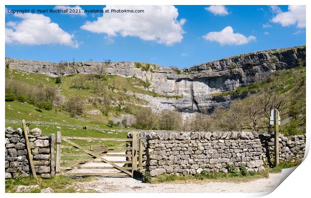 Pennine Way to Malham Cove in Yorkshire Dales Print by Pearl Bucknall
