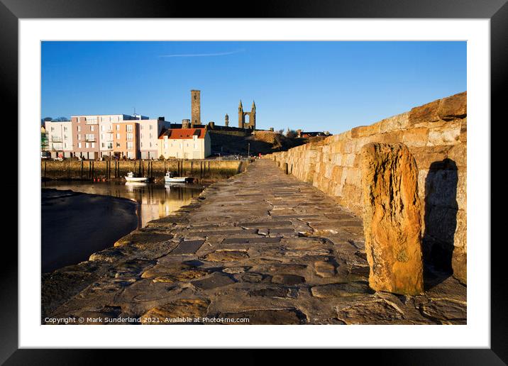 Harbour and Cathedral St Andrews Fife Scotland Framed Mounted Print by Mark Sunderland
