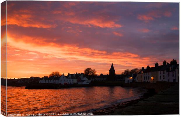 Anstruther at Sunset Canvas Print by Mark Sunderland
