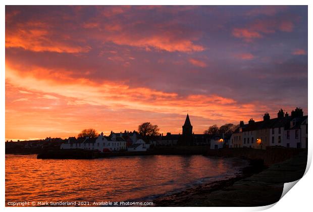 Anstruther at Sunset Print by Mark Sunderland