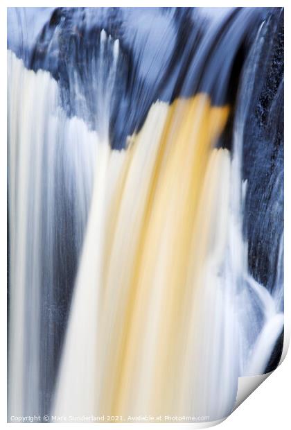 Pecca Falls near Ingleton Print by Mark Sunderland