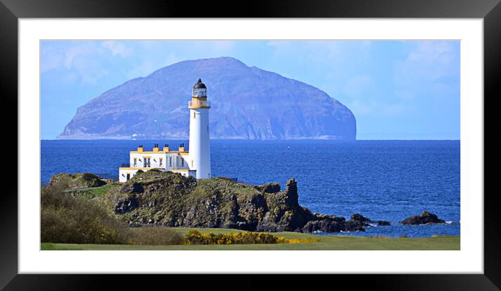 Lighthouse at Turnberry and Ailsa Craig Framed Mounted Print by Allan Durward Photography