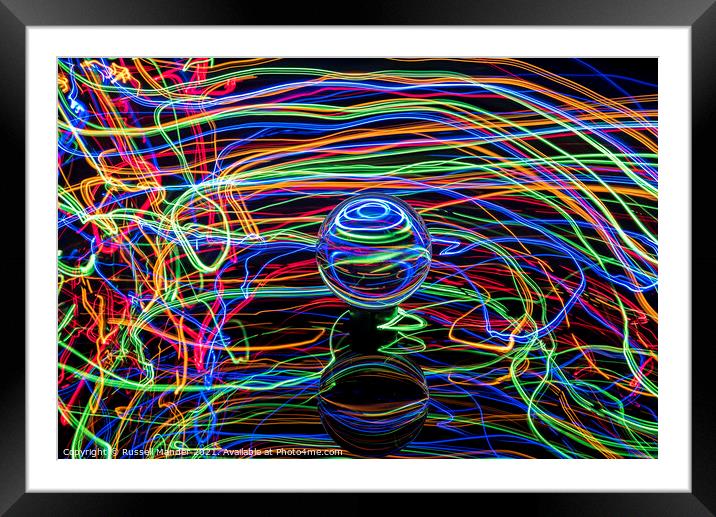 LENS BALL AND LIGHTS 3 Framed Mounted Print by Russell Mander