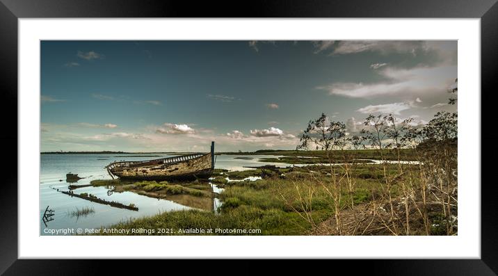 Maldon Wreck Framed Mounted Print by Peter Anthony Rollings
