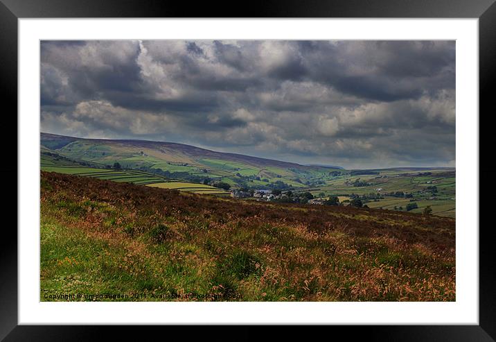 haworth moor july 2011 Framed Mounted Print by simon sugden