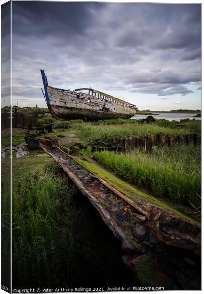 Maldon Wreck Canvas Print by Peter Anthony Rollings