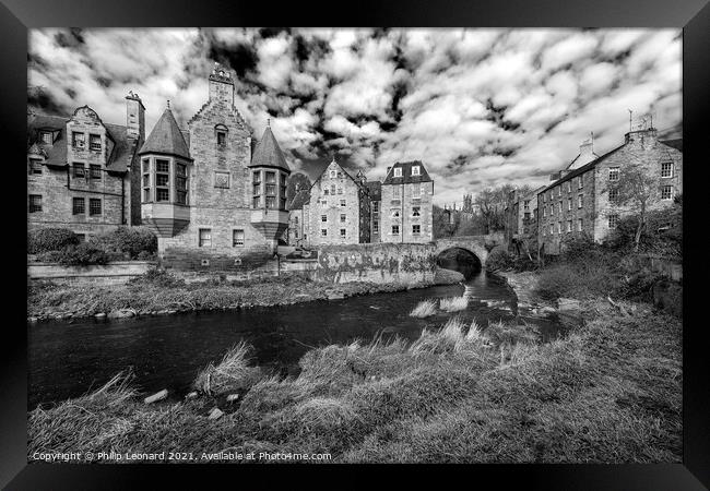 Dean Village & The Water of Leith Edinburgh Scotland Framed Print by Philip Leonard