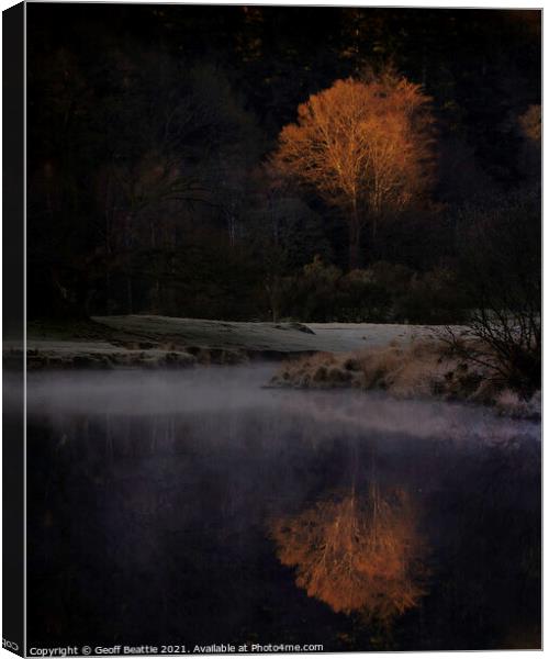 First Light on the River Brathay, The Lake District, Cumbria Canvas Print by Geoff Beattie