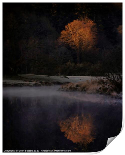 First Light on the River Brathay, The Lake District, Cumbria Print by Geoff Beattie