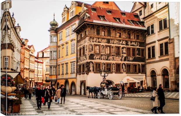 Old Town Square - Prague  Canvas Print by Jennifer Nelson