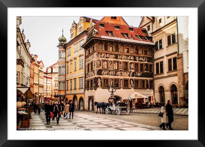 Old Town Square - Prague  Framed Mounted Print by Jennifer Nelson